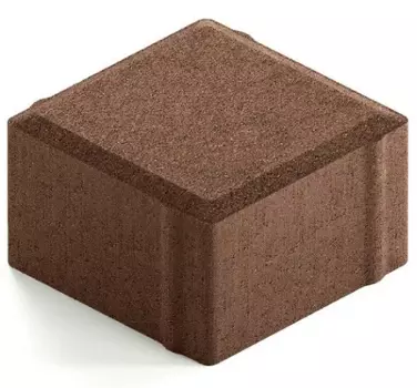 Steingot Практик 60, 100х100х60 мм, Плитка тротуарная квадратная полный прокрас коричневая