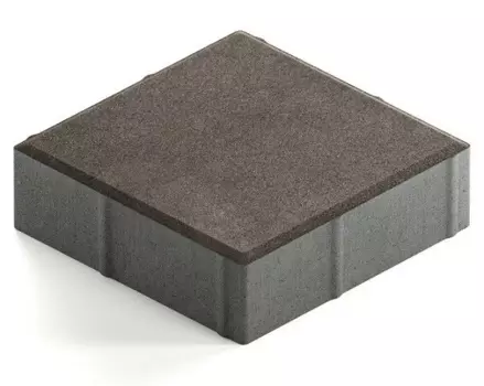 Steingot Практик 60, 200х200х60 мм, Плитка тротуарная квадратная частичный прокрас темно-серая