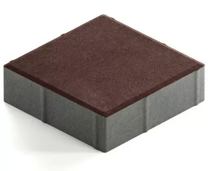 Steingot Практик 60, 200х200х60 мм, Плитка тротуарная квадратная частичный прокрас темно-коричневая