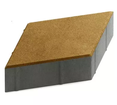 Steingot Практик 60, 200х200х60 мм, Плитка тротуарная ромбовидная частичный прокрас оливковая