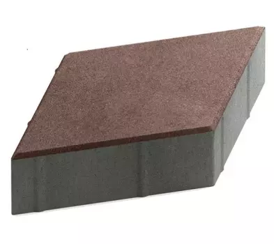 Steingot Практик 60, 200х200х60 мм, Плитка тротуарная ромбовидная частичный прокрас темно-коричневая