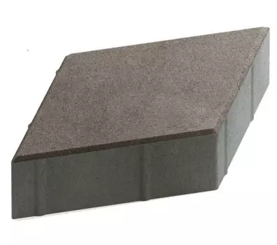 Steingot Практик 60, 200х200х60 мм, Плитка тротуарная ромбовидная частичный прокрас темно-серая