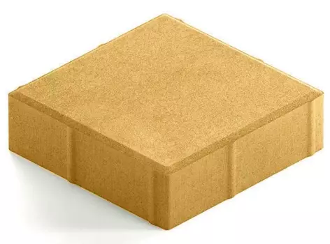 Steingot Практик 60, 200х200х60 мм, Плитка тротуарная квадратная полный прокрас желтая