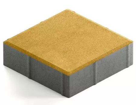 Steingot Практик 60, 200х200х60 мм, Плитка тротуарная квадратная частичный прокрас желтая