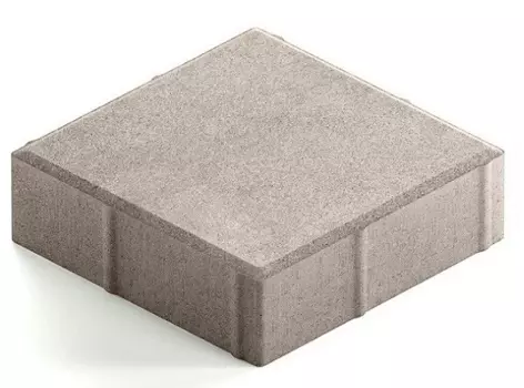 Steingot Практик 60, 200х200х60 мм, Плитка тротуарная квадратная полный прокрас светло-серая