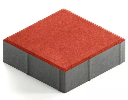 Steingot Практик 60, 200х200х60 мм, Плитка тротуарная квадратная частичный прокрас красная