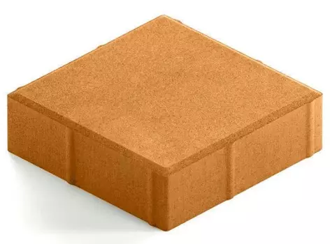 Steingot Практик 60, 200х200х60 мм, Плитка тротуарная квадратная полный прокрас оранжевая