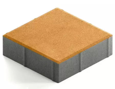 Steingot Практик 60, 200х200х60 мм, Плитка тротуарная квадратная частичный прокрас оранжевая