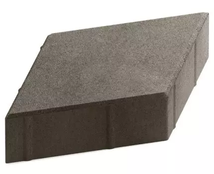 Steingot Практик 60, 200х200х60 мм, Плитка тротуарная ромбовидная полный прокрас темно-серая