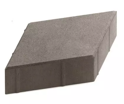 Steingot Практик 60, 200х200х60 мм, Плитка тротуарная ромбовидная полный прокрас серая