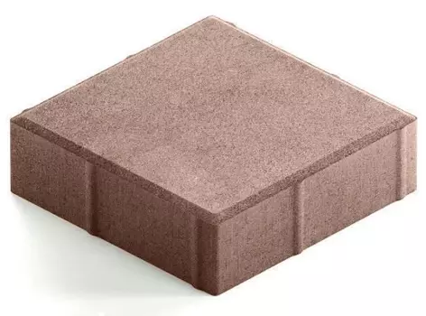 Steingot Практик 60, 200х200х60 мм, Плитка тротуарная квадратная полный прокрас светло-коричневая