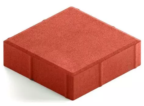 Steingot Практик 60, 200х200х60 мм, Плитка тротуарная квадратная полный прокрас красная