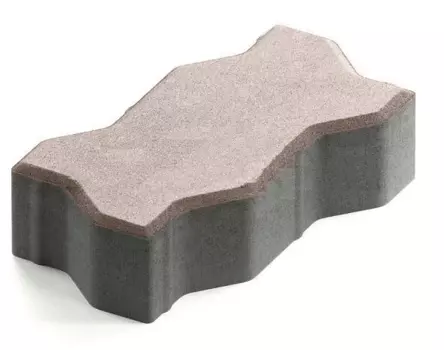 Steingot Практик 60, 225х112.5х60 мм, Плитка тротуарная зигзагообразная частичный прокрас белая