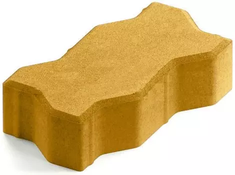 Steingot Практик 60, 225х112.5х60 мм, Плитка тротуарная зигзагообразная полный прокрас желтая