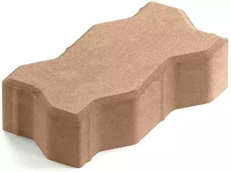 Steingot Практик 60, 225х112.5х60 мм, Плитка тротуарная зигзагообразная полный прокрас бежевая