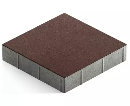 Steingot Практик 60, 300х300х60 мм, Плитка тротуарная квадратная частичный прокрас темно-коричневая