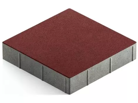 Steingot Практик 60, 300х300х60 мм, Плитка тротуарная квадратная частичный прокрас бордовая