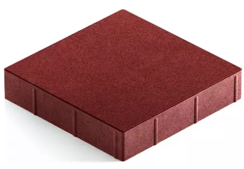 Steingot Практик 60, 300х300х60 мм, Плитка тротуарная квадратная полный прокрас бордовая