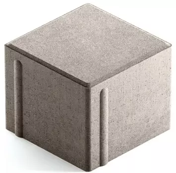 Steingot Сити 80, 100х100х80 мм, Плитка тротуарная квадратная полный прокрас светло-серая