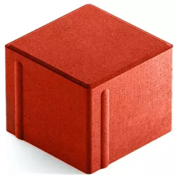 Steingot Сити 80, 100х100х80 мм, Плитка тротуарная квадратная полный прокрас красная