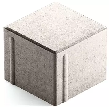 Steingot Сити 80, 100х100х80 мм, Плитка тротуарная квадратная полный прокрас белая