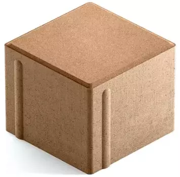 Steingot Сити 80, 100х100х80 мм, Плитка тротуарная квадратная полный прокрас бежевая