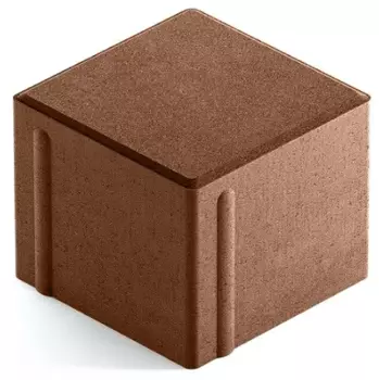 Steingot Сити 80, 100х100х80 мм, Плитка тротуарная квадратная полный прокрас коричневая