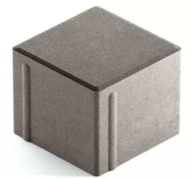 Steingot Сити 80, 100х100х80 мм, Плитка тротуарная квадратная полный прокрас серая