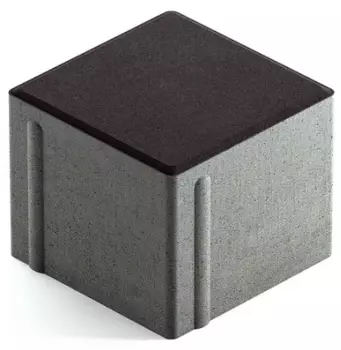 Steingot Сити 80, 100х100х80 мм, Плитка тротуарная квадратная частичный прокрас черная