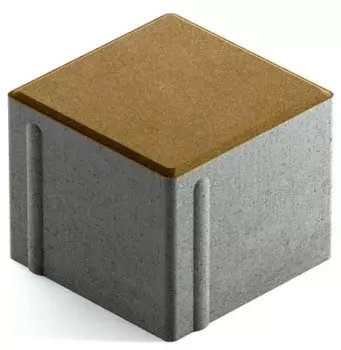 Steingot Сити 80, 100х100х80 мм, Плитка тротуарная квадратная частичный прокрас оливковая