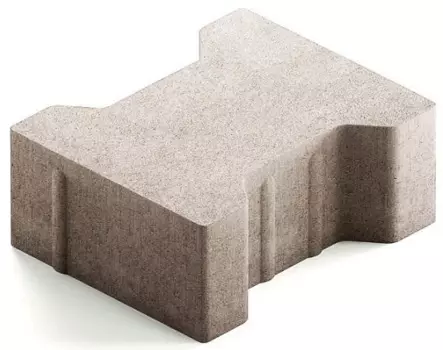 Steingot Сити 80, 200х165х80 мм, Плитка тротуарная катушка без фаски полный прокрас белая