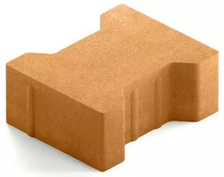 Steingot Сити 80, 200х165х80 мм, Плитка тротуарная катушка без фаски полный прокрас оранжевая