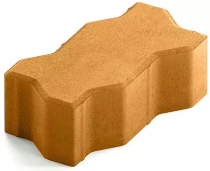 Steingot Сити 80, 225х112.5х80 мм, Плитка тротуарная зигзагообразная полный прокрас оранжевая