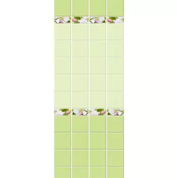 Стеновая панель ПВХ Кронапласт Unique Яблоневый цвет зелёный фоновая 2700х250 мм