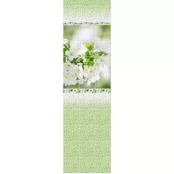 Стеновая панель ПВХ Novita фриз 3D Вишневый сад узор 2700х250 мм