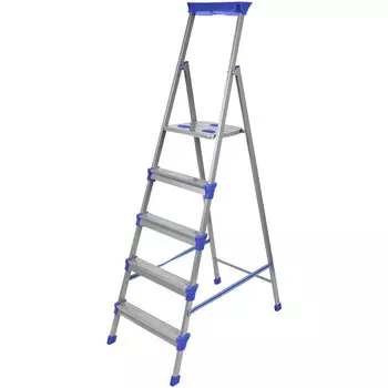 Стремянка стальная односторонняя Ника СМ5 5 широких ступеней