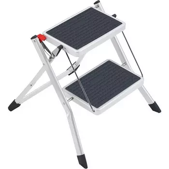 Стремянка-табурет стальная c широкими ступенями Алюмет MV02 2 ступени