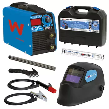 Сварочный аппарат инверторного типа Awelco MILANO 200 00310RP ММА с комплектом инструментов