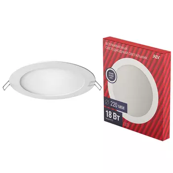 Светильник светодиодный встраиваемый REV d220 мм 18 Вт 220 В 4000 К дневной свет круглый IP20 белый
