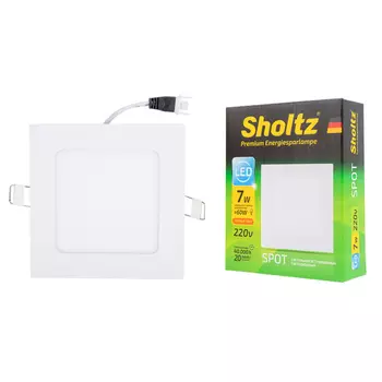Светильник светодиодный встраиваемый Sholtz 120х120 мм 6 Вт 220 В 3000 К теплый свет квадратный IP20 белый