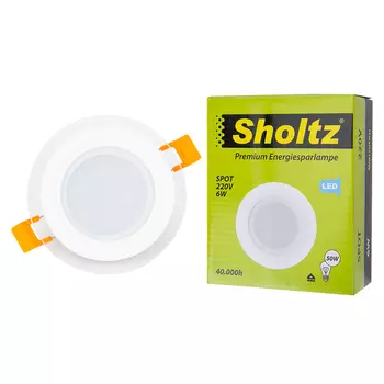 Светильник светодиодный встраиваемый Sholtz d100 мм 6 Вт 220 В 3000 К теплый свет круглый IP20 белый