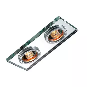 Светильник встраиваемый Novotech Mirror 369765 NT12 237 алюминий/зеркальный GX5.3 2х50W 12V