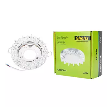 Светильник встраиваемый Sholtz Gх53 d119 мм 220 В круглый IP20 хрусталь