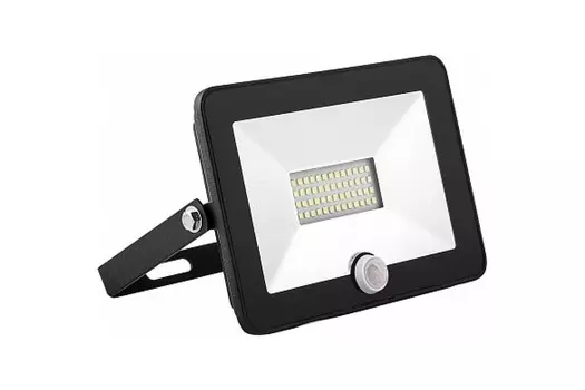 Светодиодный прожектор с встроенным датчиком 2835SMD20W 6400K AC220V/50Hz IP65 черный в компактном корпусе SAFFIT SFL80-20 29522
