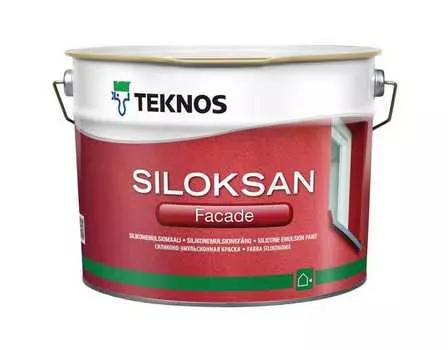 Teknos Siloksan Fasade белая, 2,7 л, Краска фасадная по кирпичу и бетону силиконо-эмульсионная