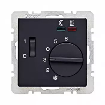 Терморегулятор теплого пола Berker Q.1 с датчиком пола антрацит