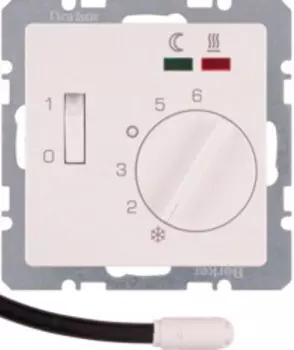 Терморегулятор теплого пола Berker Q.1 с датчиком пола слоновая кость с эффектом бархата