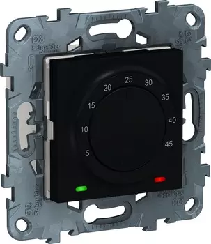 Термостат с датчиком для теплых полов Schneider Unica New NU550354 10А/250 В~ антрацит