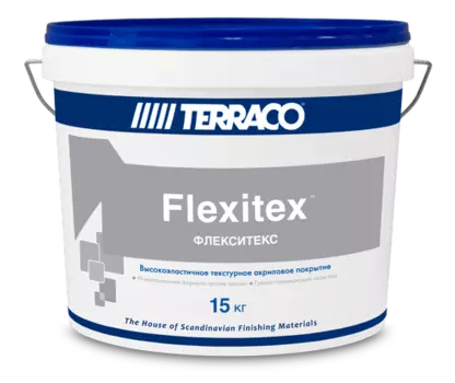 Terraco Flexitex, 15 кг, Штукатурка декоративная акриловая