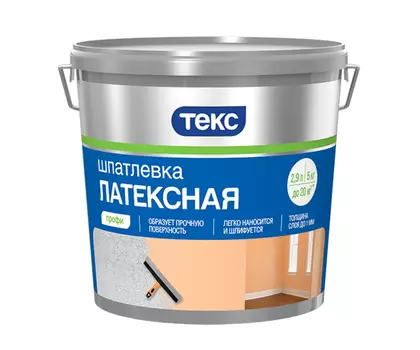 Текс Профи, 3 л, Шпатлевка готовая влагостойкая латексная